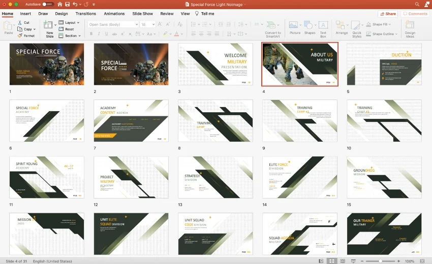 Customize Military presentation