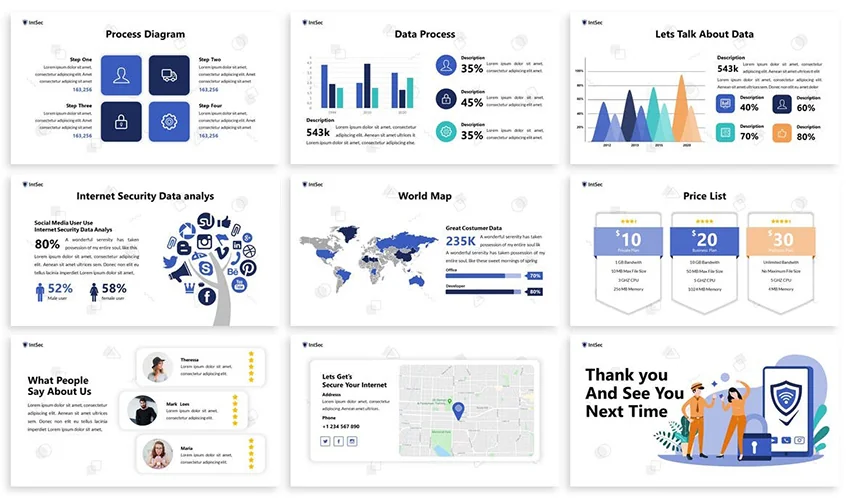 iTech - Computer Security PowerPoint Theme, a minimalistic cyber security template on Envato Elements