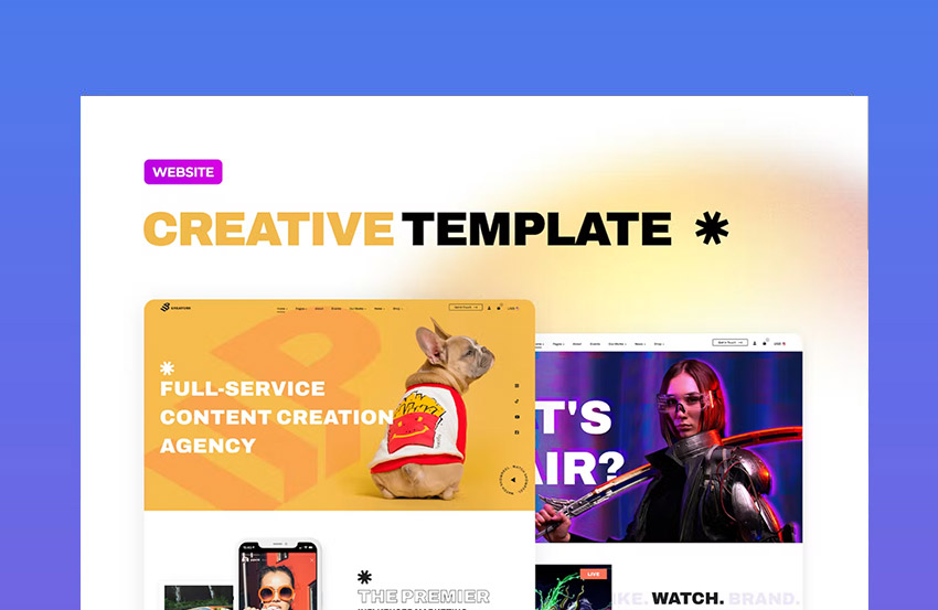 Creative services page design templates