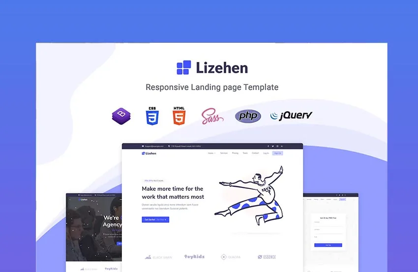 Lizehen landing page template