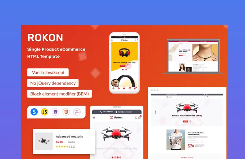 Rokon product sales page template