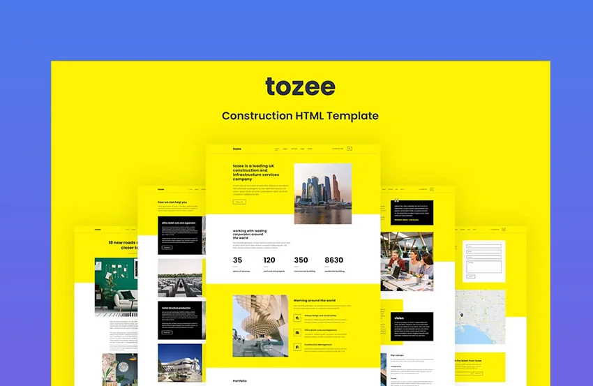 Tozee services page design templates