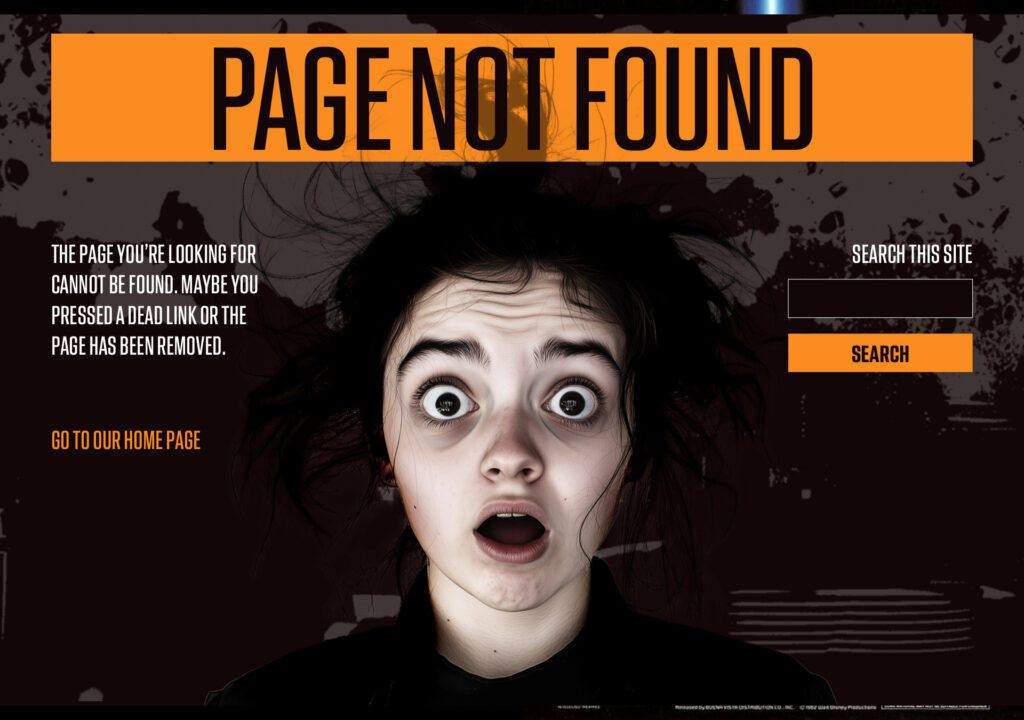 404 page based on a movie poster design