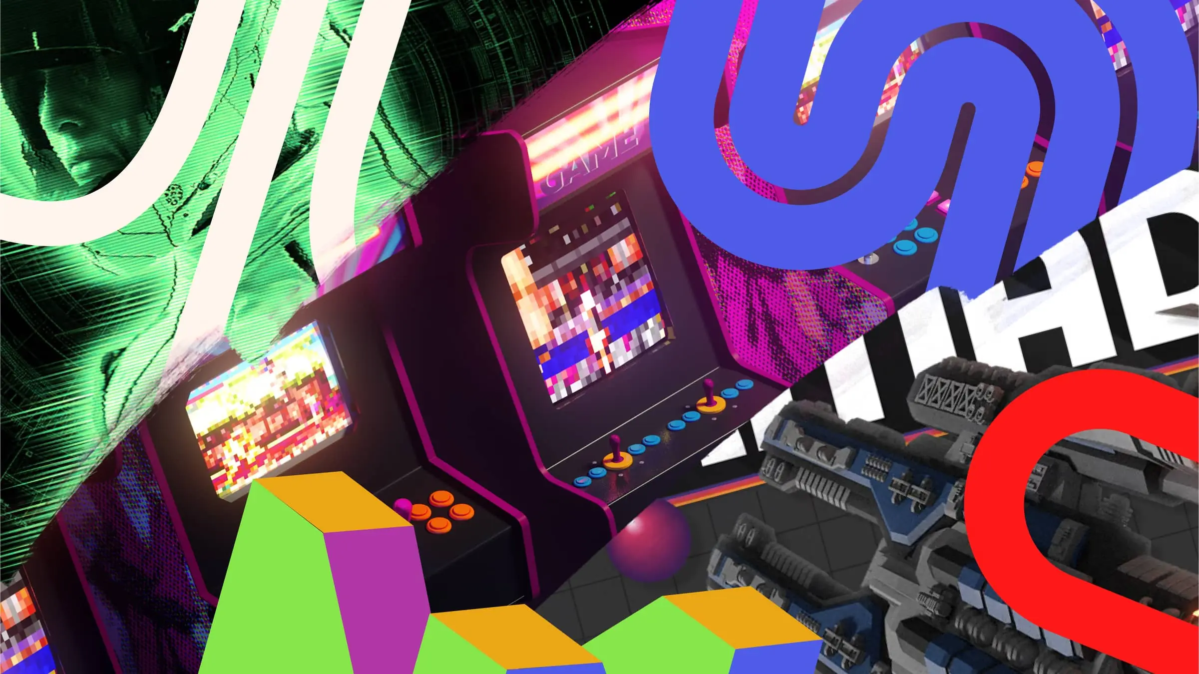 retro video game logos