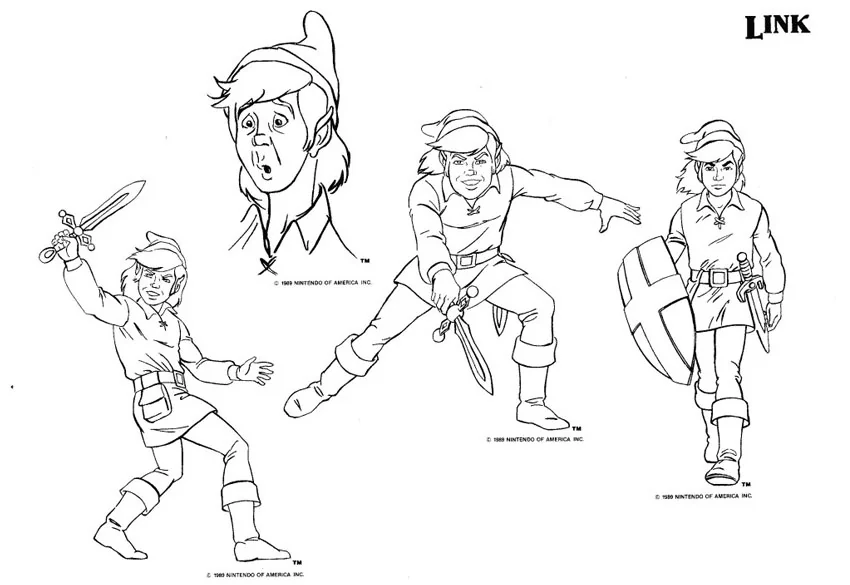 Well, excuuuse me, princess! Link character reference, concept art for Legend of Zelda (1989) Cartoon Series.