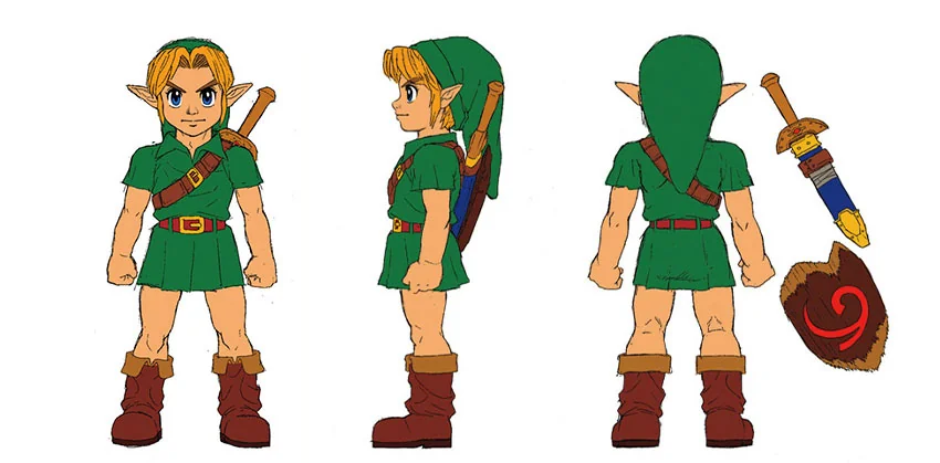 Young Link from Ocarina of Time (1998, Nintendo 64).