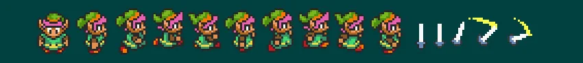 Link sprite sheet from A Link to the Past