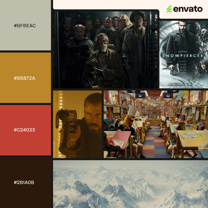 Snowpiercer movie color palette by Bong Joon-ho