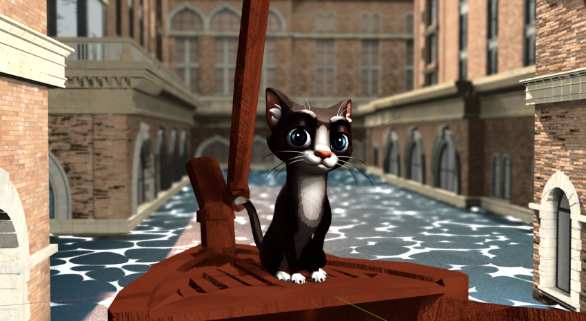 Add some lights to the scene using Blender.