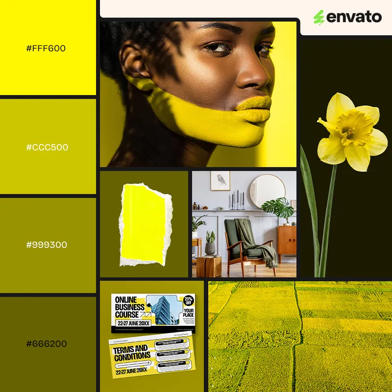 Monochromatic cadmium yellow palette