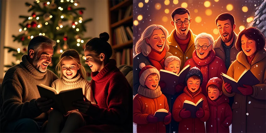ai image family singing christmas carols