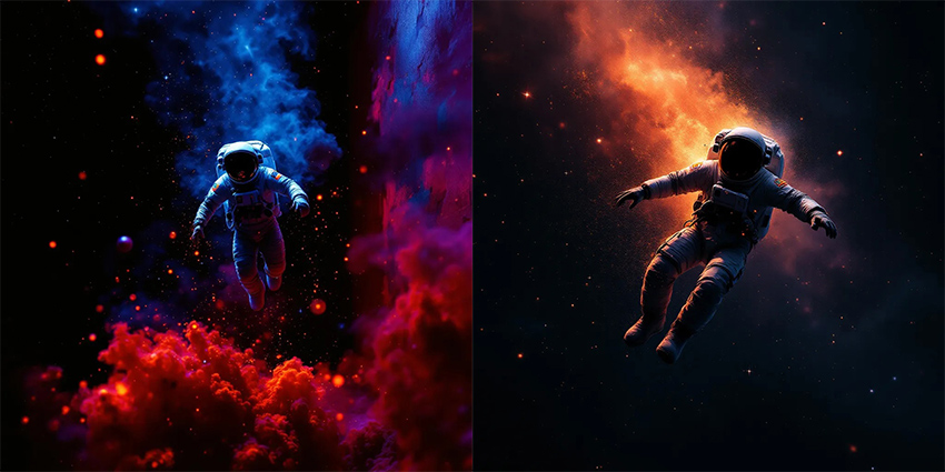 ai image astronaut in dark moody colors