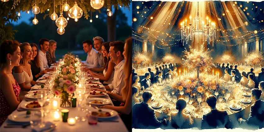 ai image family gathering for a wedding feast