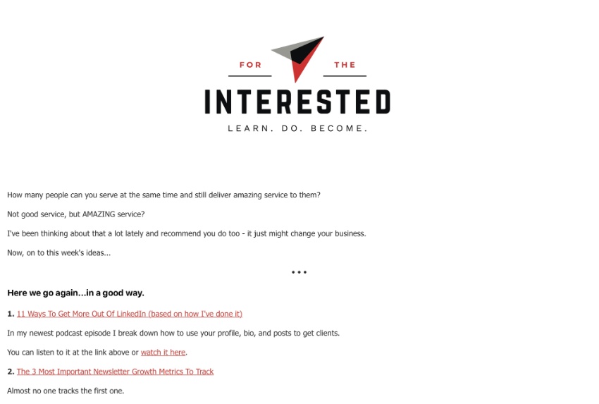 for the interested newsletter marketing newsletter for creatives