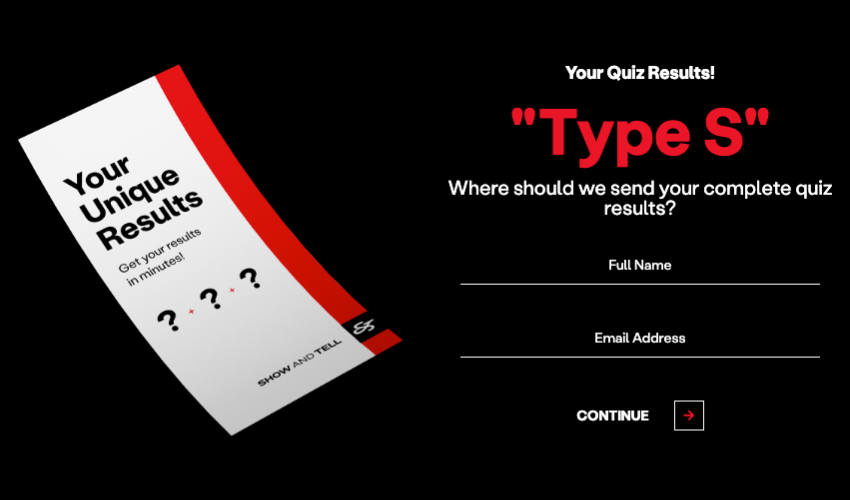 Show and Tell's email collection page