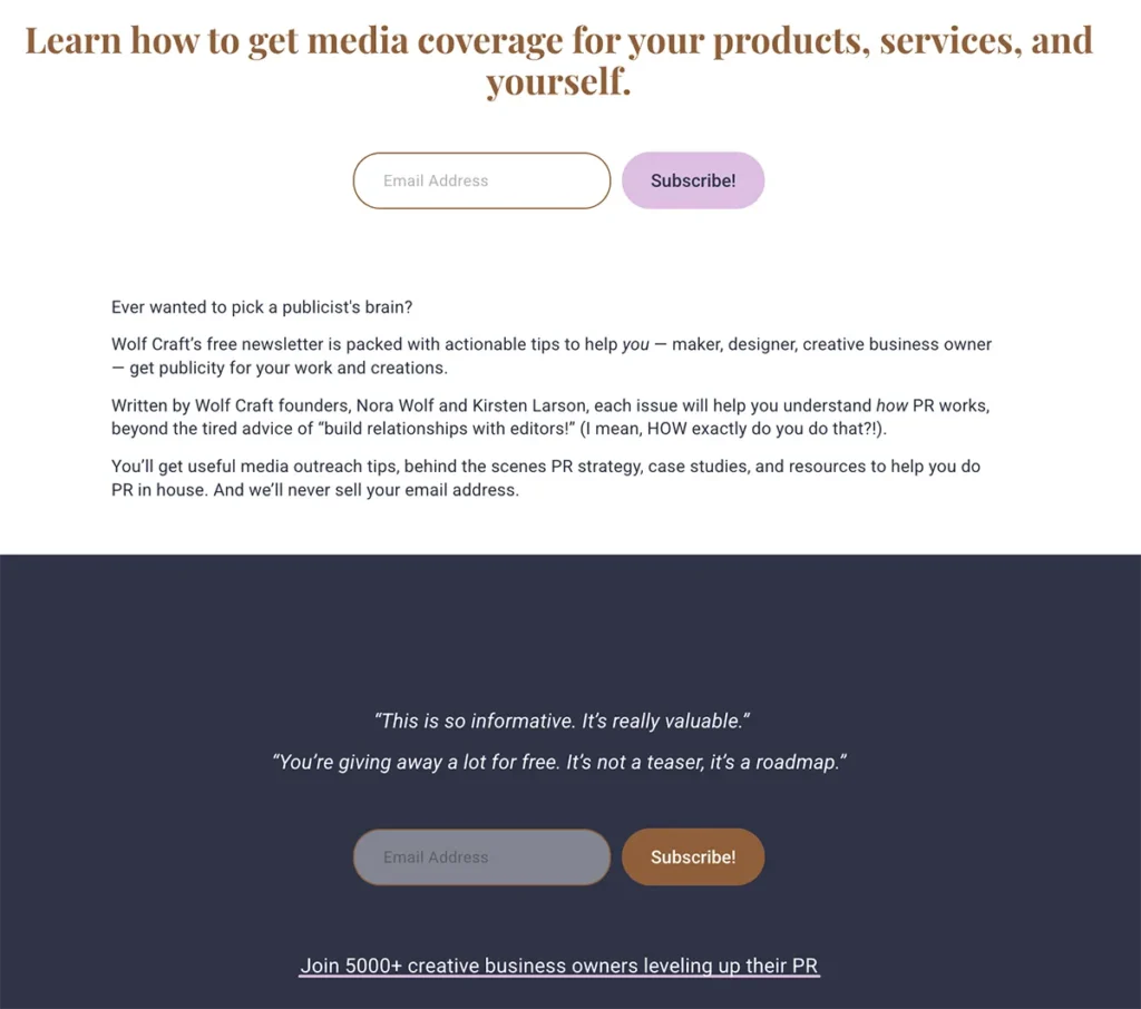 Wolf Craft email lead generation followup