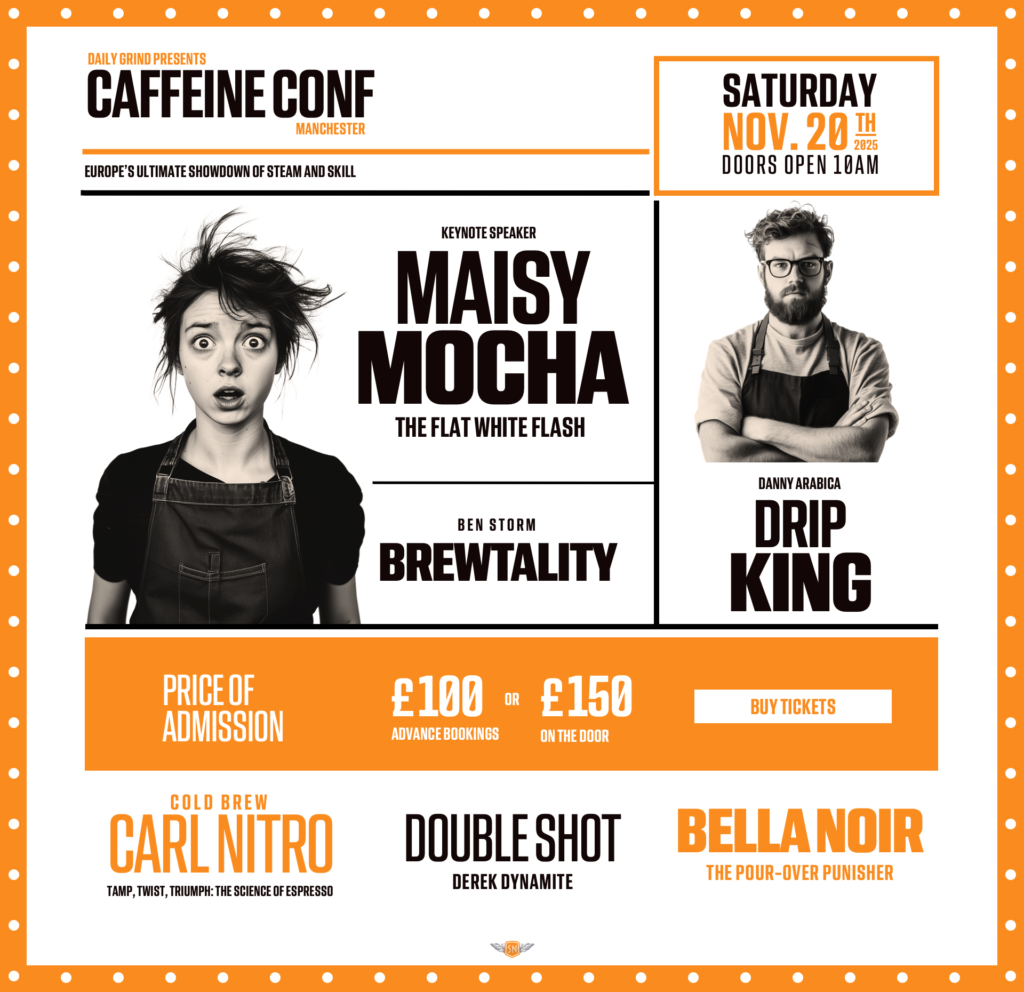 Last month’s retro wrestling poster inspired Caffeine Conf