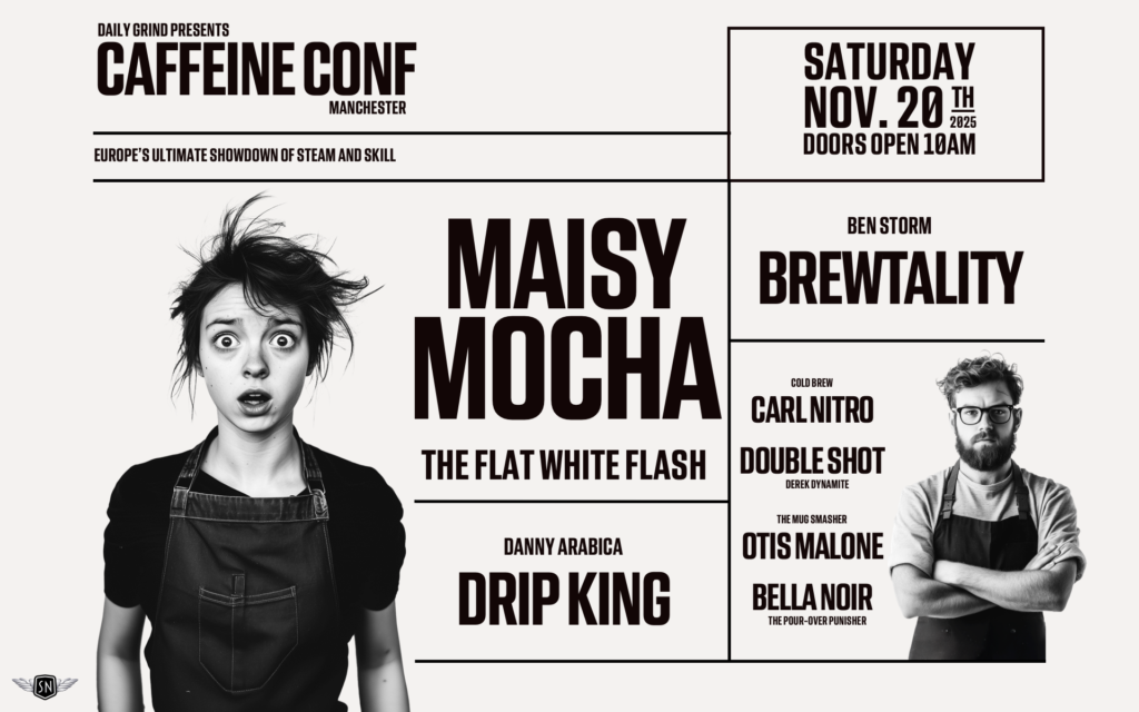 Typography design maintains continuity with Caffeine Conf