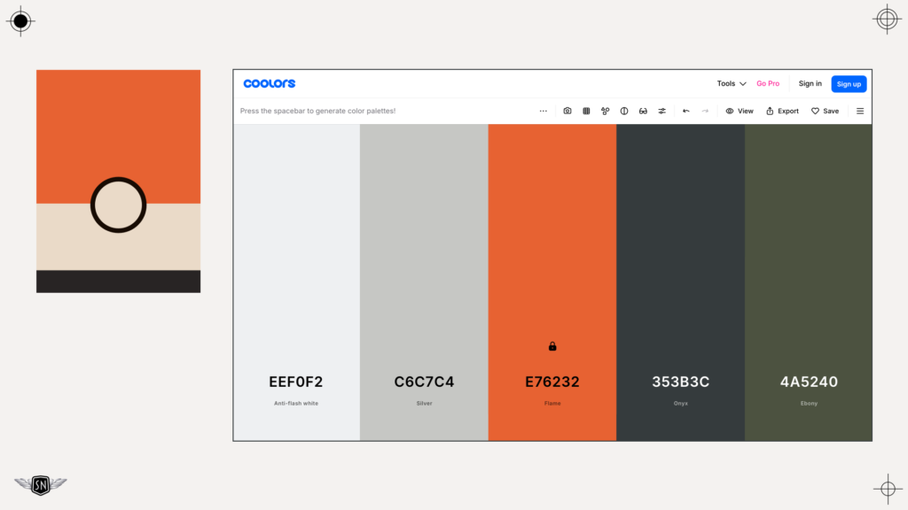 Coolors colour palette generator