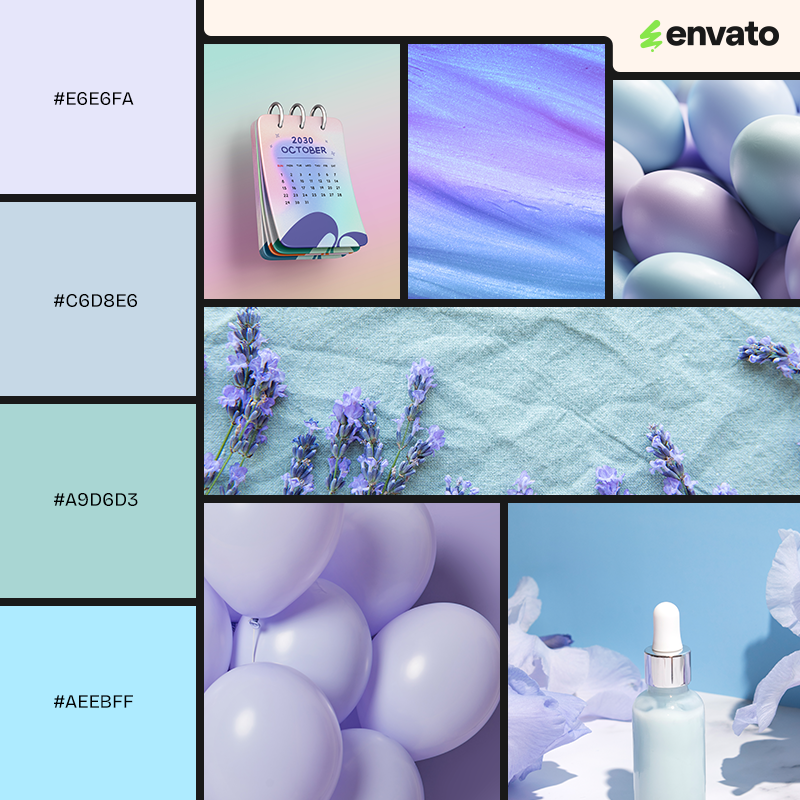 analogous lavender color palette