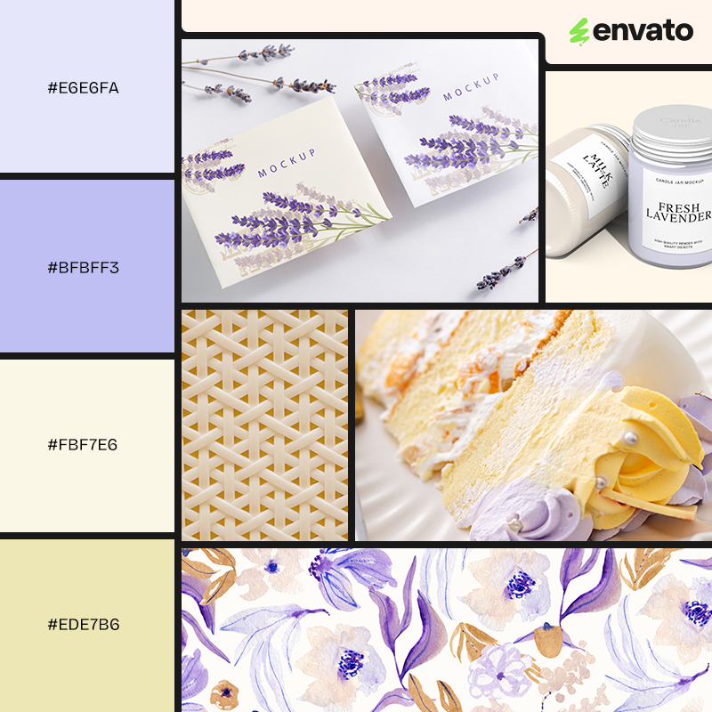 Complementary lavender color palette