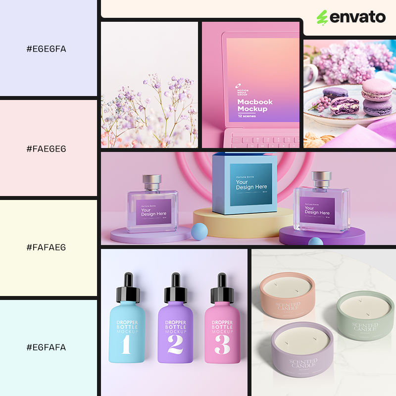 Tetradic lavender color palette
