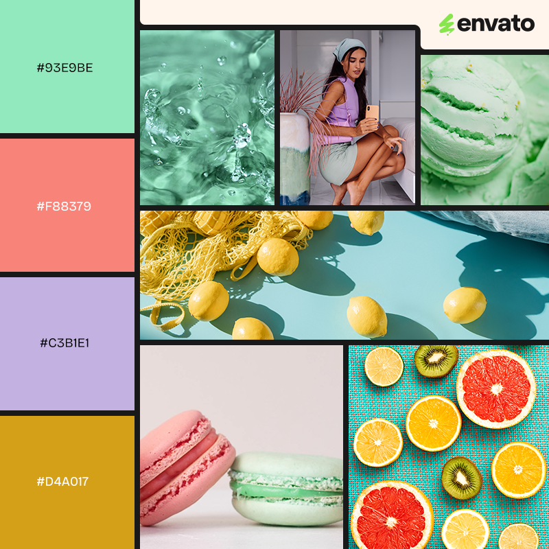 Tetradic seafoam green color palette