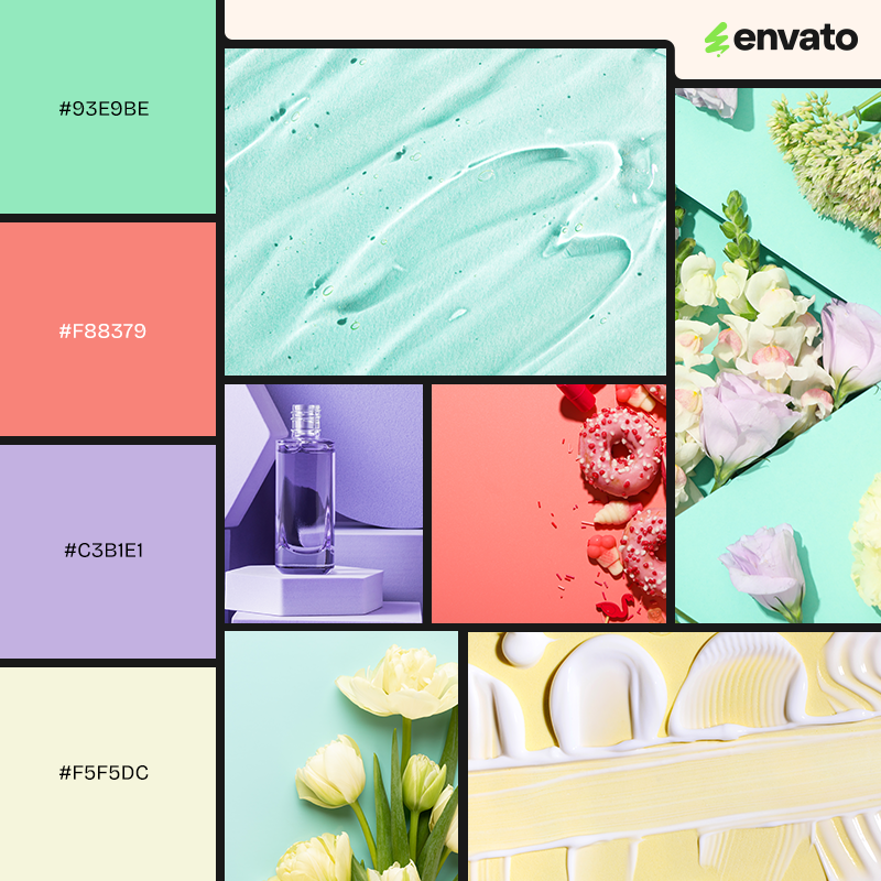 Triadic seafoam green color palette