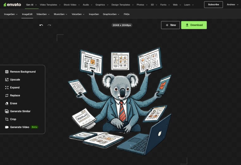 ImageEdit adjustment to koala