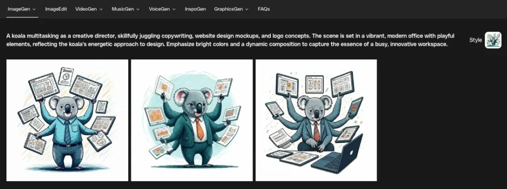 iteration of creative koala