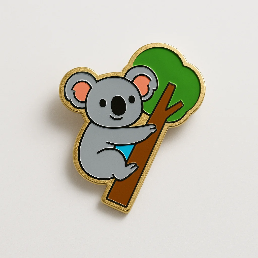 koala brand mascot as a pin