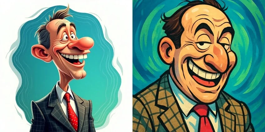 ai image man in cartoon caricature style