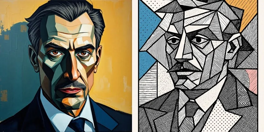 ai image of man in cubism art style
