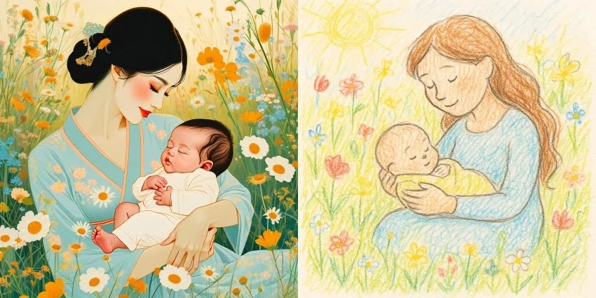 ai image mother and child mothers day concept