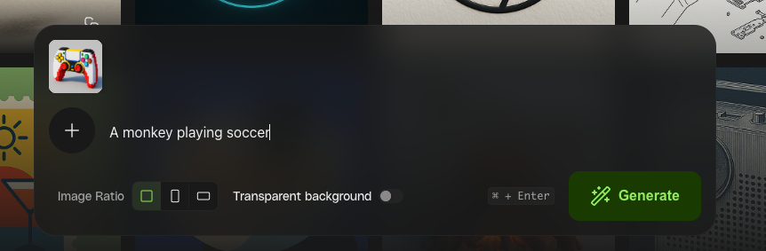 Enter the description on the prompt box and click on Generate.
