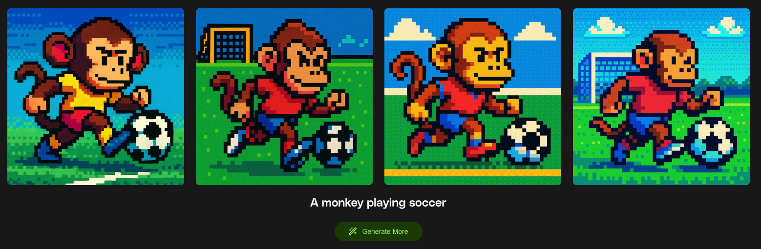 And finally, the same prompt used in a pixel art style graphic.