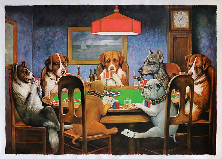 A Friend in Need, (1903) Dogs Playing Poker - Cassius Marcellus Coolidge via WikiCommons