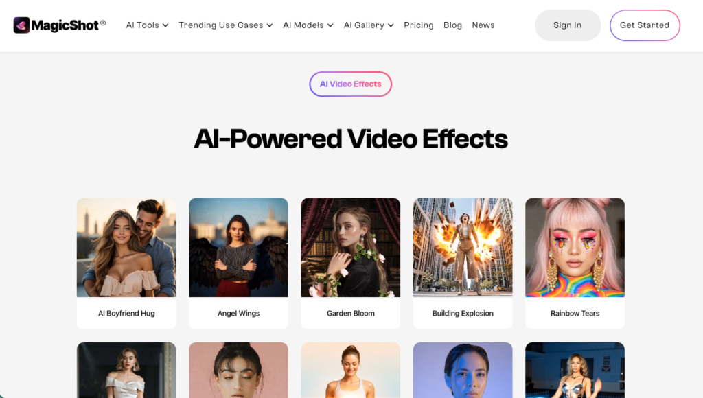 MagicShot AI video effects