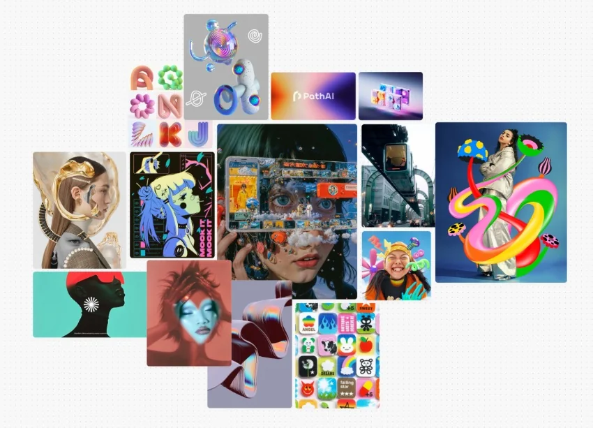 pop futurism futuristic design k-pop pink 2025 graphic design trends