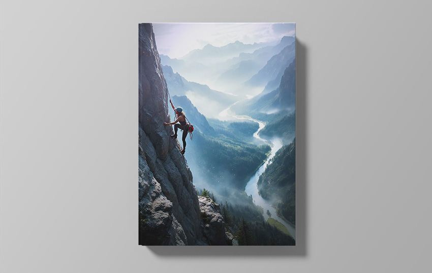non-fiction book cover about person doing rock climbing