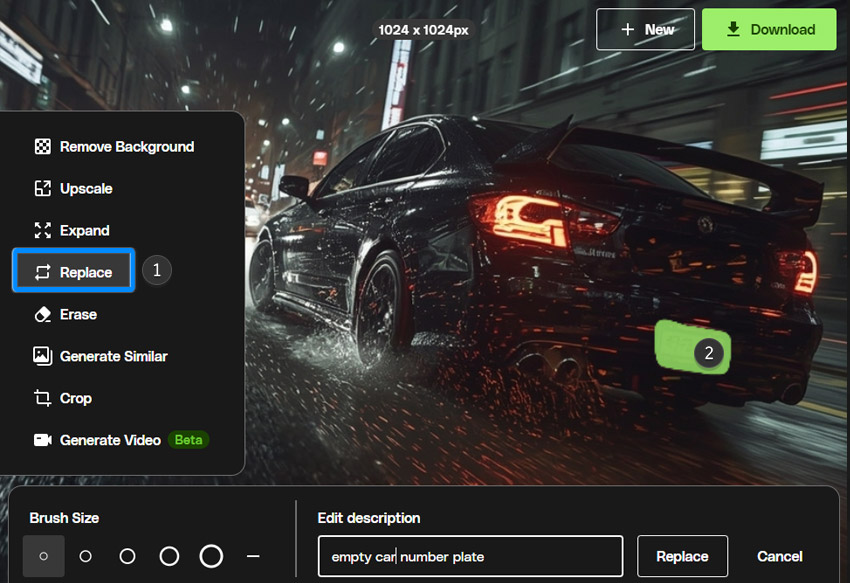 You can also select an element you want to replace or change