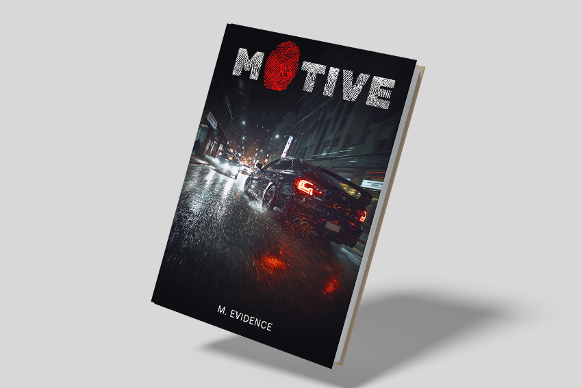 Mockup of a finished book cover with title and author