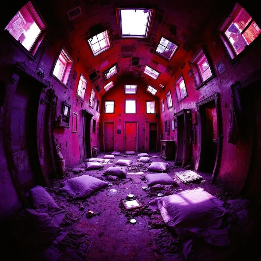 corridor with lots of windows and crowded doors ai fails ai image prompt tips