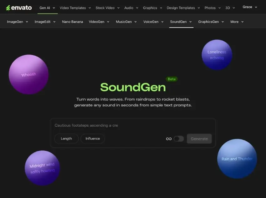 soundgen ai sound effects generator video game design