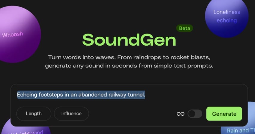ai text prompt soundgen ai sound effects generator video game design