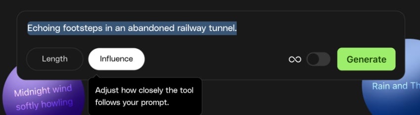 influence soundgen ai sound effects generator video game design