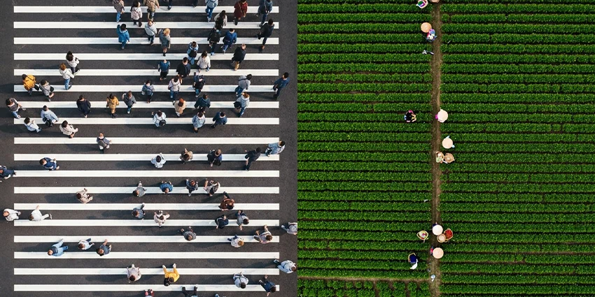 Birds eye photography made with ImageGen