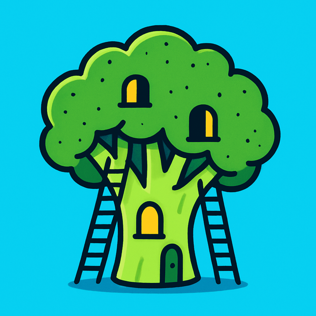 Broccoli treehouse icon using the Pop Candy Alt style.