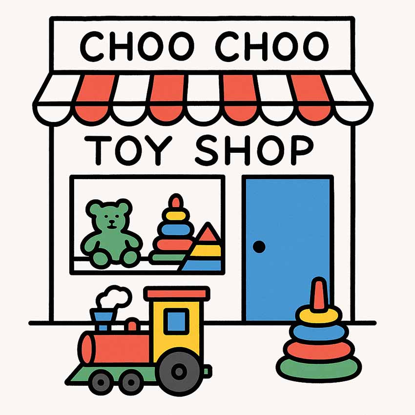 AI-Generated Flyer for Toy store: GraphicsGen: Editorial Line Art style