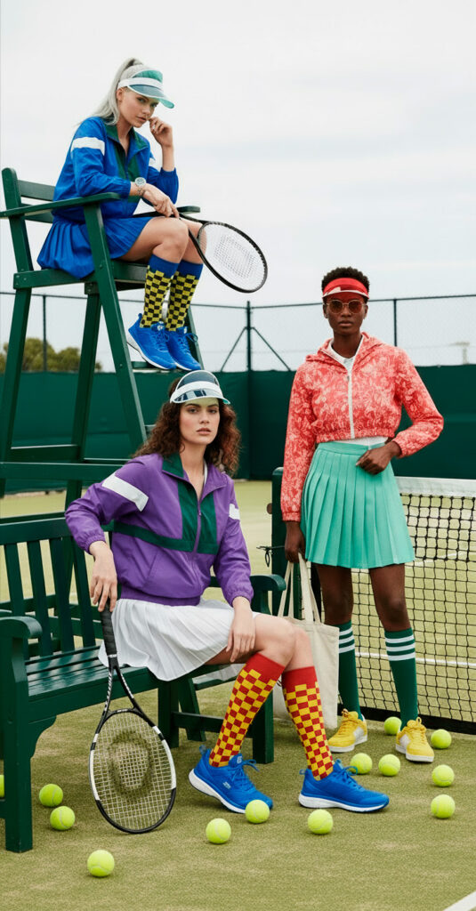 Edited image featuring one model wearing clothes in different colors.